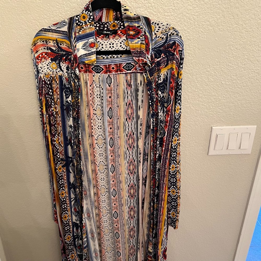Beautiful floor length colorful kimono